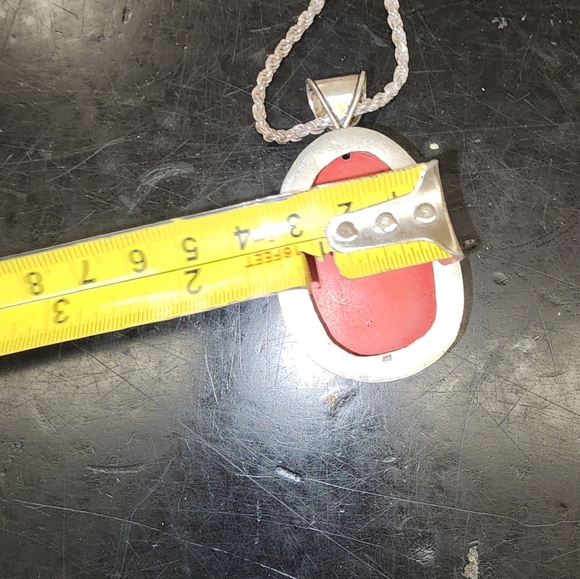 Vintage Sterling‎ and cinnabar Buddha necklace NWOT - Picture 12 of 16